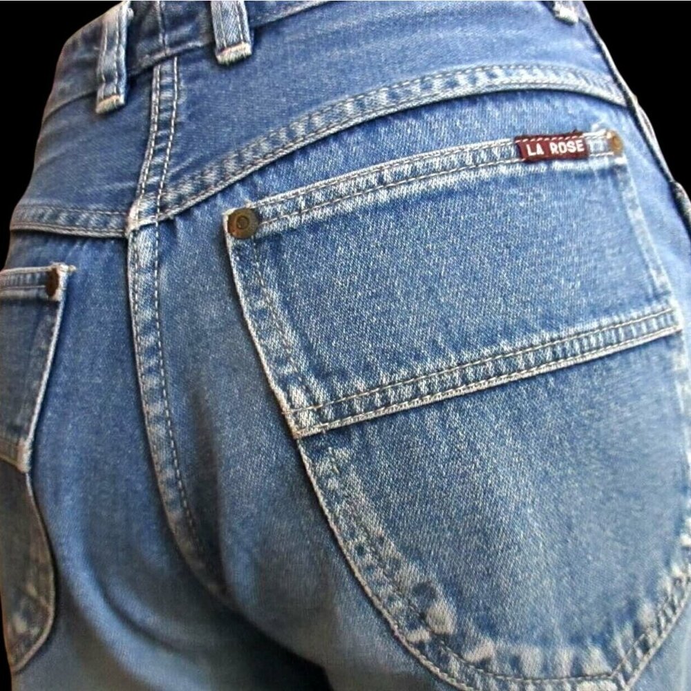 Mom Jeans  26x32 9/10 Vtg 80s HIGH WAIST Carrot Top Denim VALLEY GIRL LA ROSE